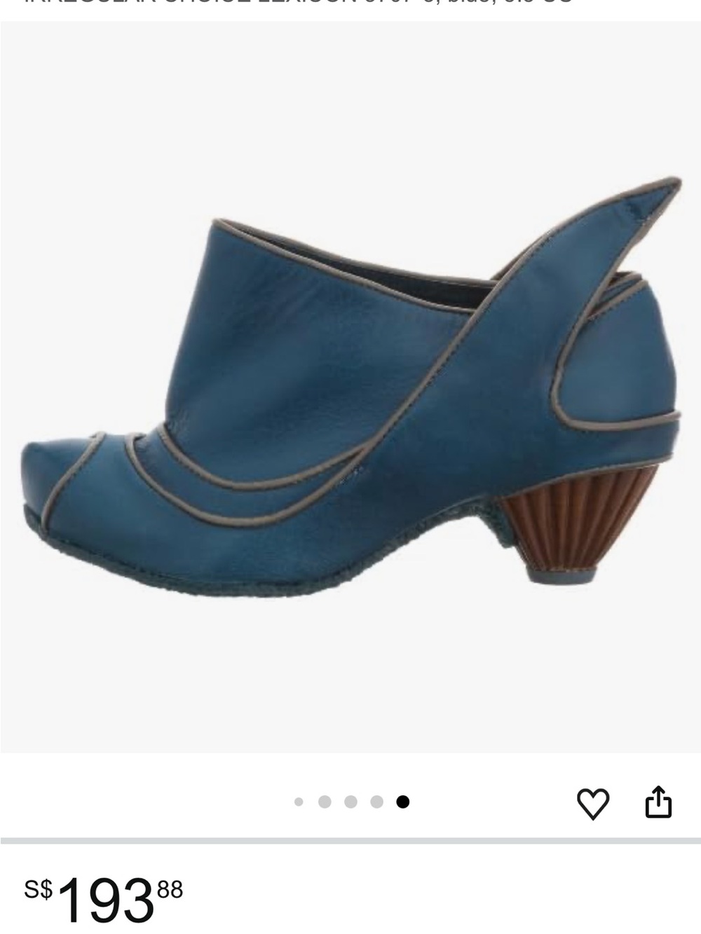 IN SEARCH OF Irregular Choice Blue Sculpted Mid Heel Pumps size 8